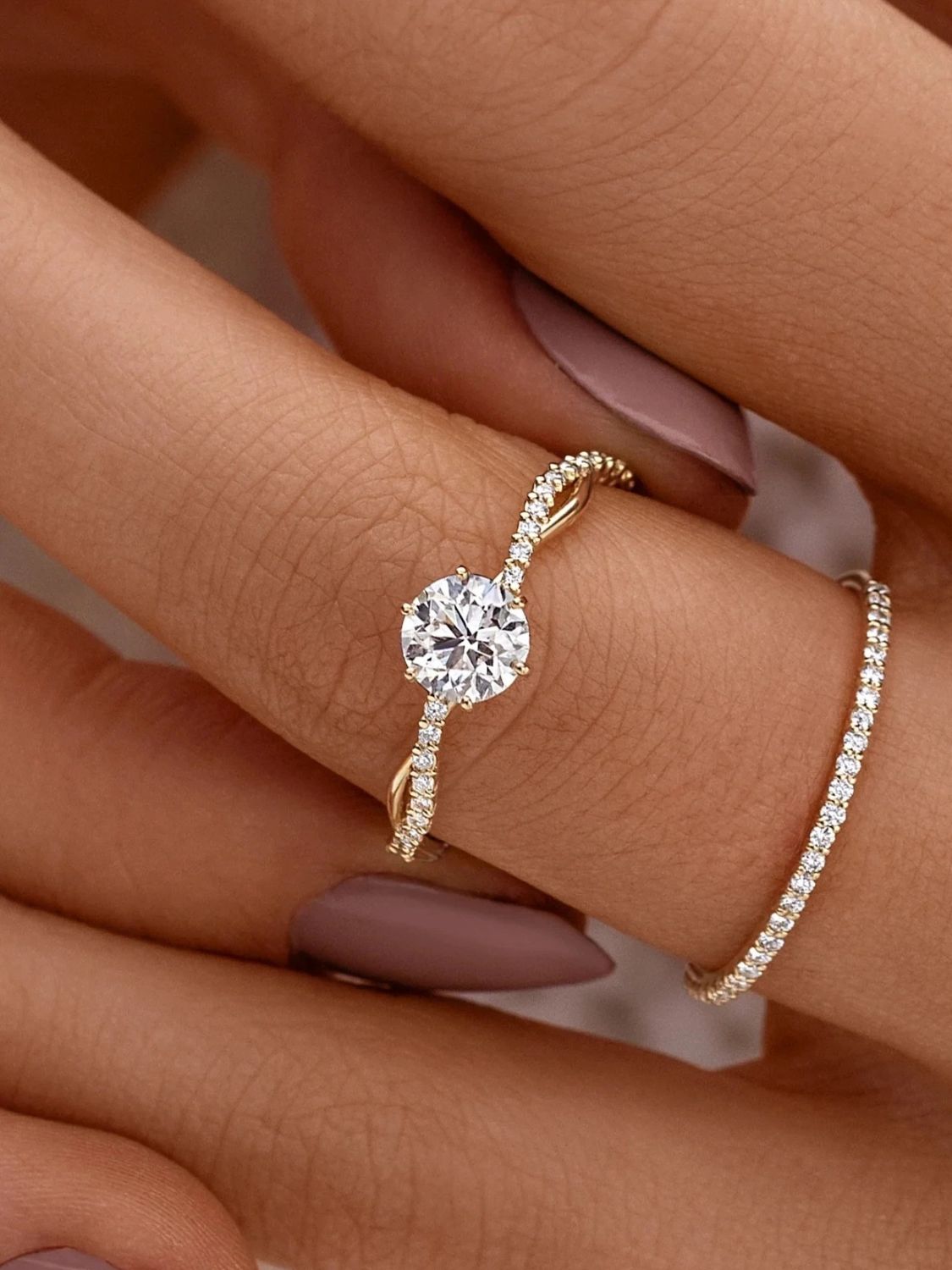 925 Sterling Silver Inlaid Zircon Ring