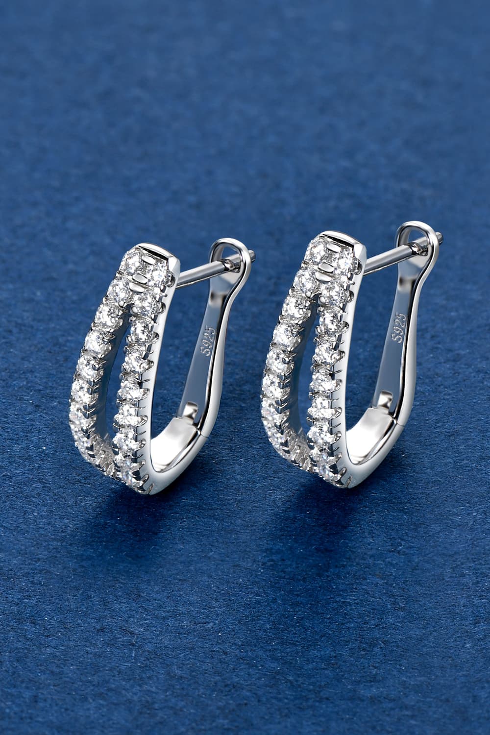 Moissanite 925 Sterling Silver Earrings Silver One Size