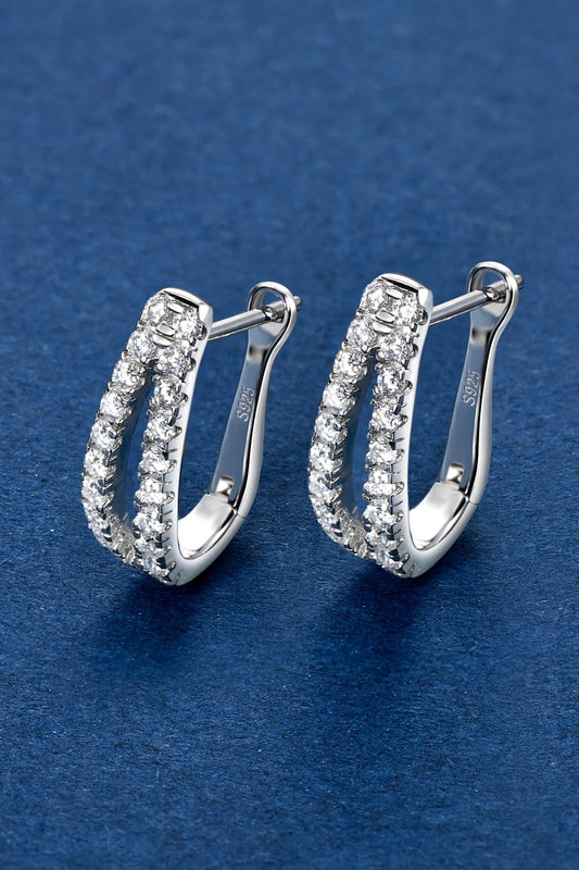 Moissanite 925 Sterling Silver Earrings Silver One Size