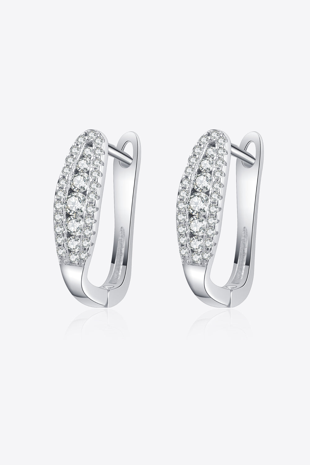 Moissanite Rhodium-Plated Earrings Silver One Size