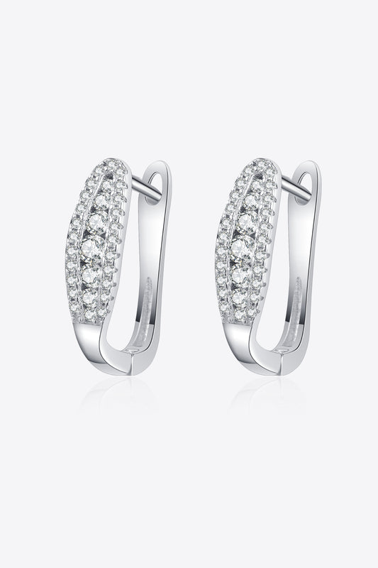 Moissanite Rhodium-Plated Earrings Silver One Size