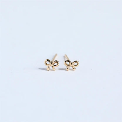 Copper Bow Stud Earrings