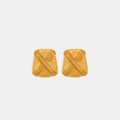 Titanium Steel Geometric Shape Earrings Style C One Size