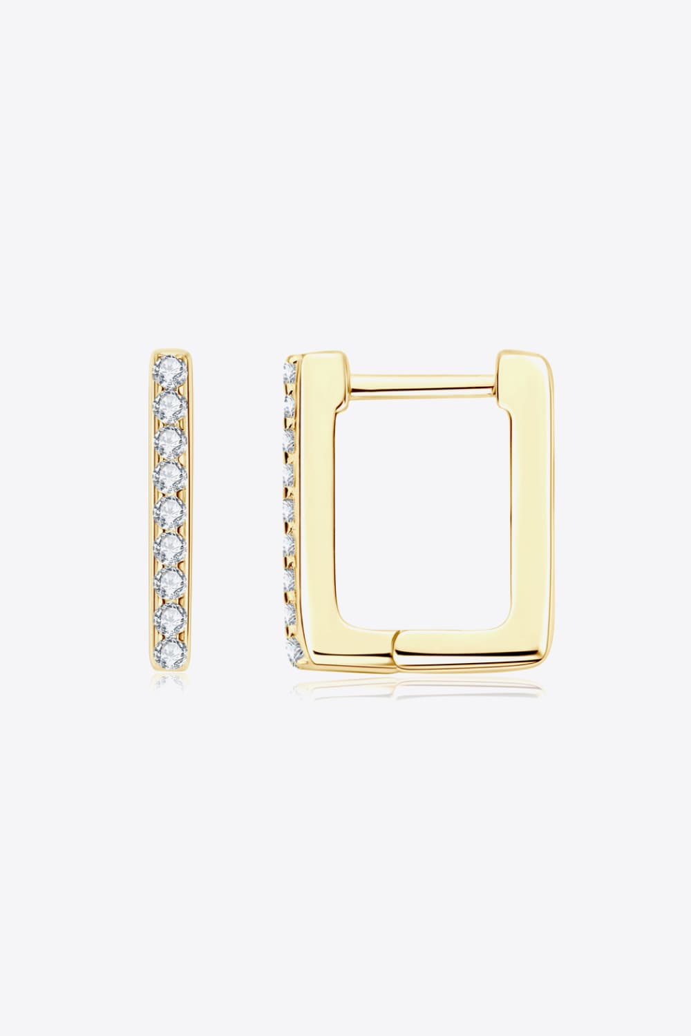 Moissanite Geometric 925 Sterling Silver Earrings Gold One Size