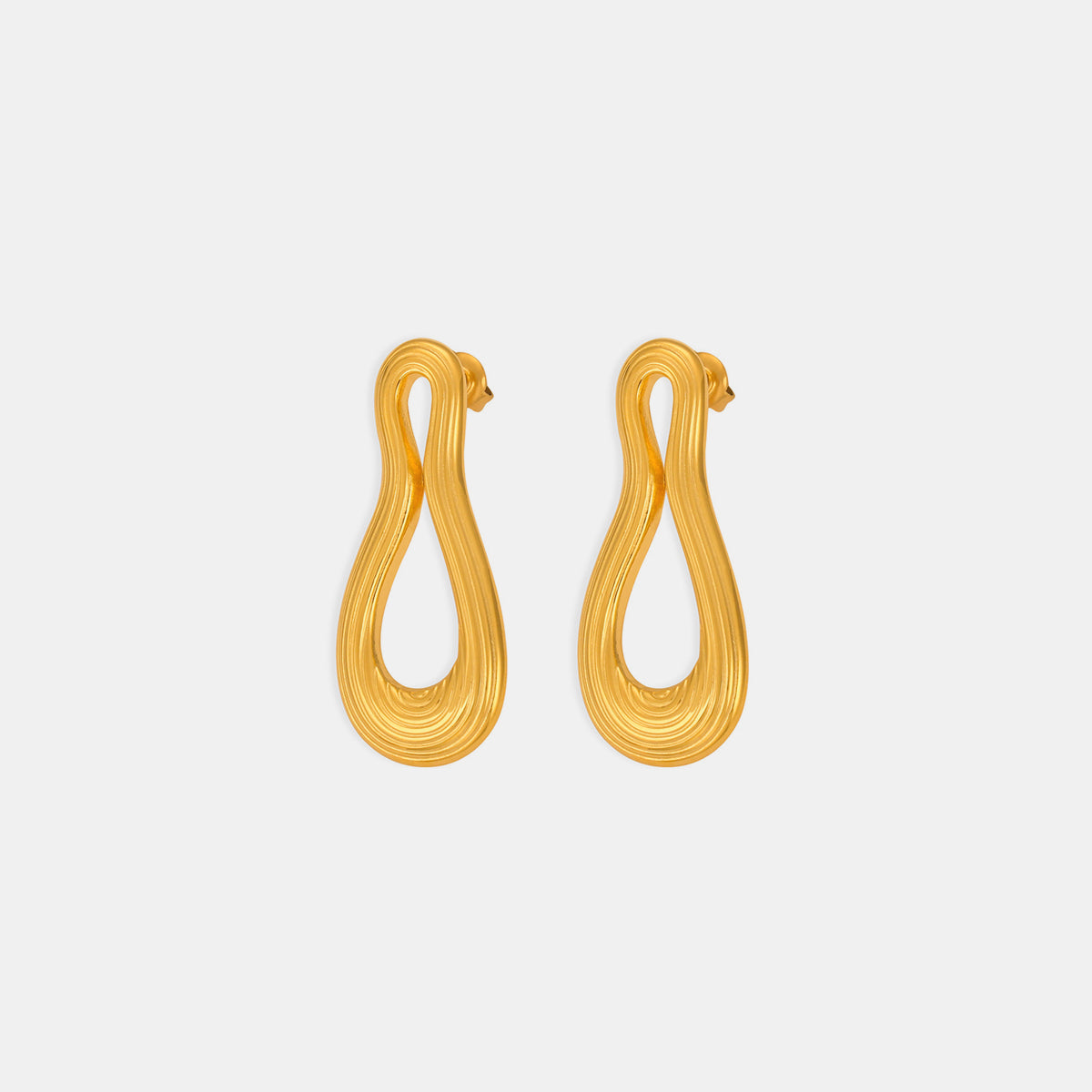 Titanium Steel Geometric Shape Earrings Style D One Size
