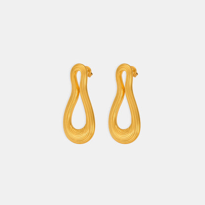 Titanium Steel Geometric Shape Earrings Style D One Size