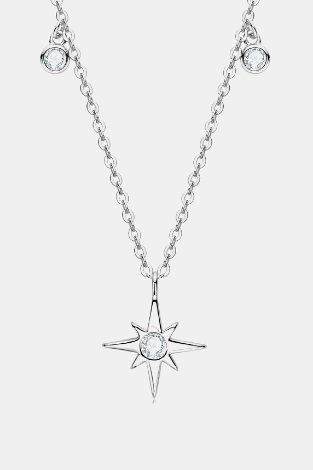 Moissanite North Star Pendant 925 Sterling Silver Necklace Silver One Size
