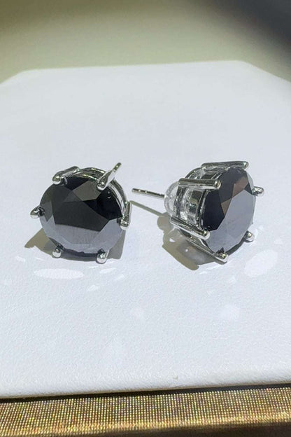 4 Carat Moissanite 925 Sterling Silver Stud Earrings Black One Size