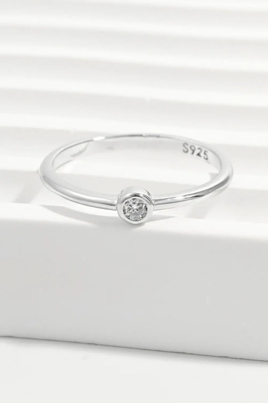 925 Sterling Silver Inland Zircon Ring Silver