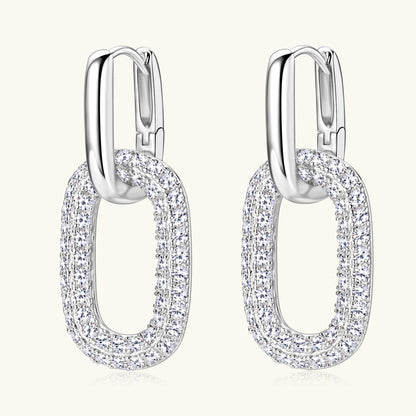 2.16 Carat Moissanite 925 Sterling Silver Earrings Silver One Size