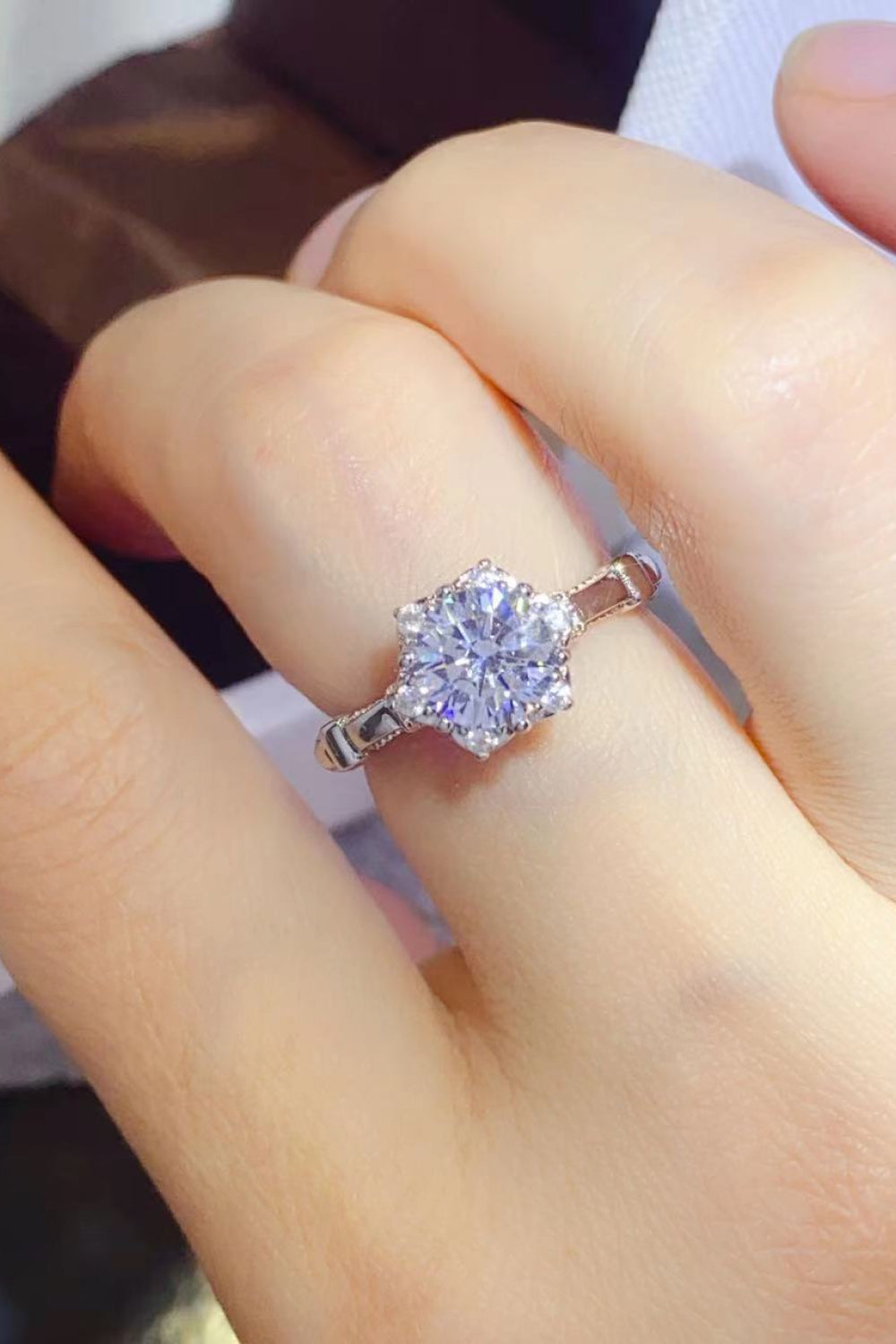 1 Carat Moissanite 925 Sterling Silver Ring White
