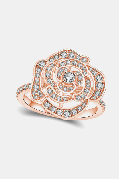 Moissanite Flower Shape Ring Rose Gold