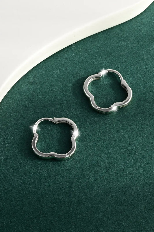 925 Sterling Silver Inlaid Zircon Earrings Silver One Size