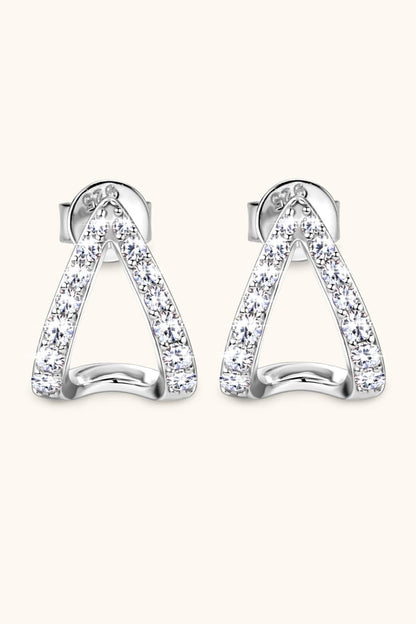 Moissanite Minimalist 925 Sterling Silver Earrings Silver One Size