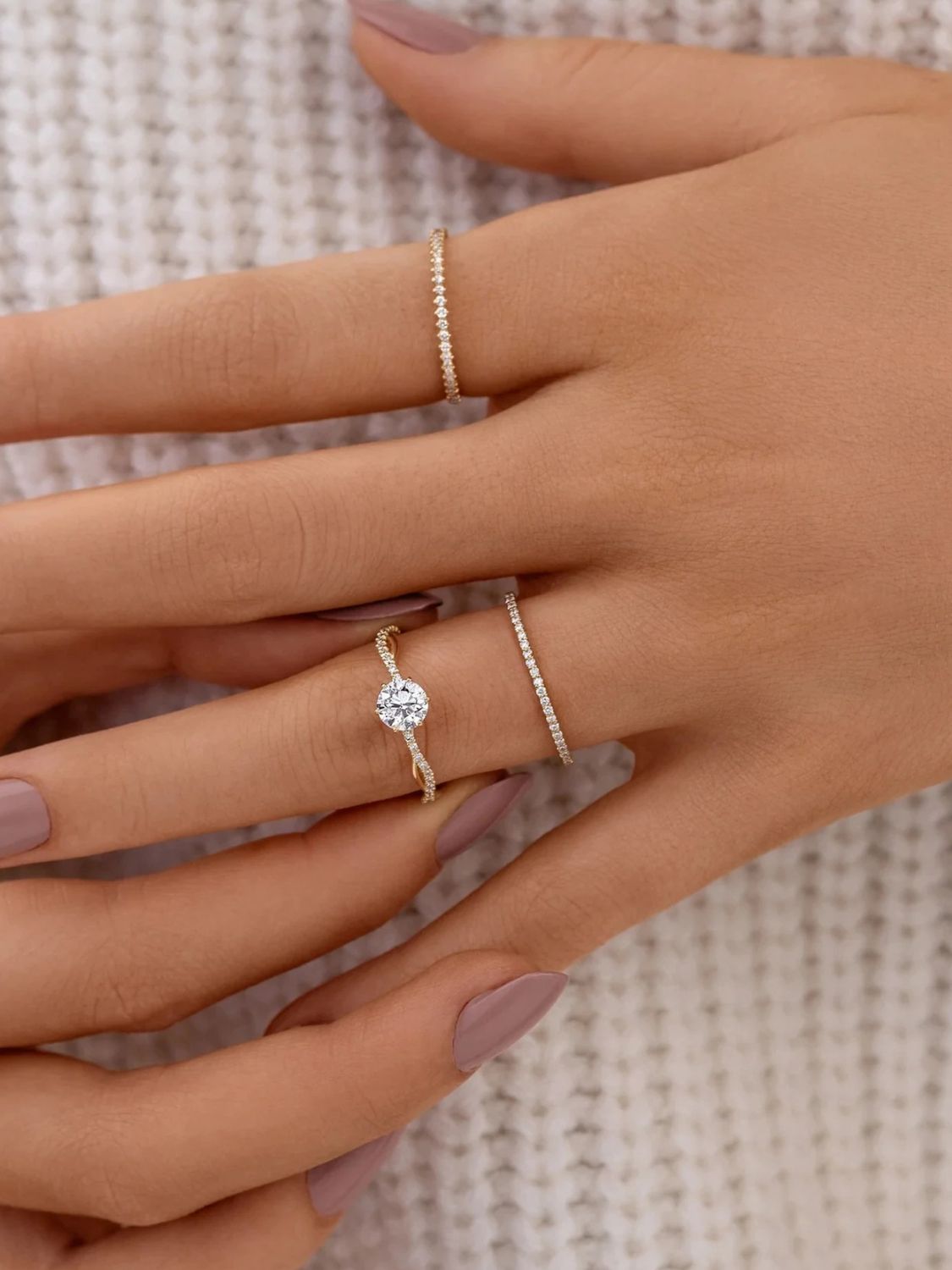 925 Sterling Silver Inlaid Zircon Ring